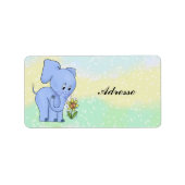 Étiquette Elefant mit Blume (Devant)
