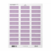 Étiquette Élégance Chic | Violet Clair | Adresse de Retour (Feuille entière)