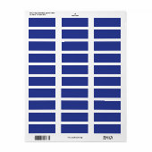 Étiquette Élégance des Fêtes Royale Bleue (Feuille entière)