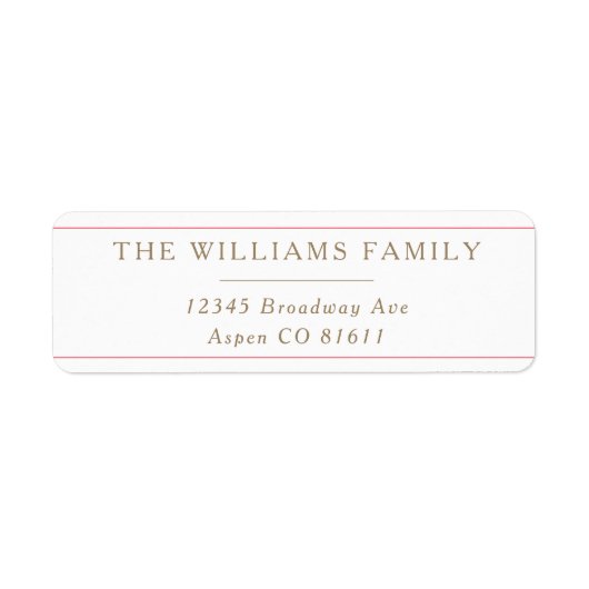 Étiquette Élégance intemporelle Classic Adresse de retour La (Devant)