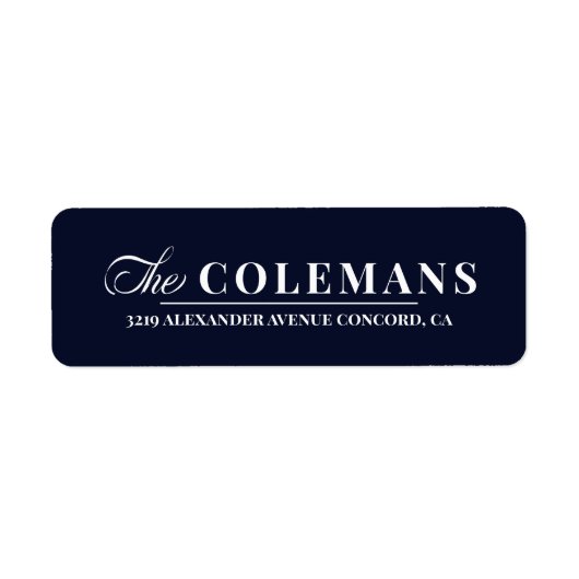 Étiquette Élégance | Nom de famille | Vacances bleu Stilisy (Devant)