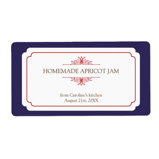 Étiquette Élégance pure solide cadre marine autocollants de (Devant)