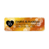 Étiquette Élégant 16ème anniversaire de Mariage de Topaz d'o (Devant)