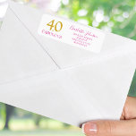 Étiquette Elégant 40 et Fabuleux 40e anniversaire Or rose<br><div class="desc">Ajoutez votre nom et votre adresse pour personnaliser et célébrer ce merveilleux anniversaire de quarantième anniversaire avec élégance et grâce modernes. Elégante,  élégante,  minimaliste,  typographie en Or et rose annonçant que vous êtes en effet 40 et Fabulous.</div>