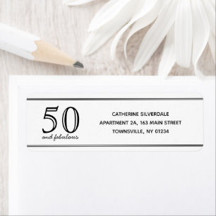 Étiquette Elegant 50 et Fabuleux Typographie Adresse de reto
