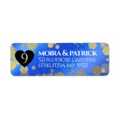 Étiquette Élégant 9e anniversaire Mariage Lapis Lazuli (Devant)