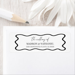 Étiquette Élégant Adresse de Retour de Mariage avec Bordure