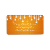 Étiquette Élégant Allocution De Mariage Étoiles Chatoyantes  (Devant)