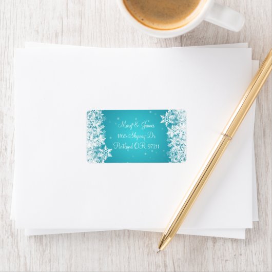 Étiquette Élégant Allocution de mariage Winter Snowflakes Bl (En situation)