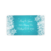 Étiquette Élégant Allocution de mariage Winter Snowflakes Bl (Devant)