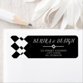 Étiquette Elegant and chic black and white geometric pattern (En situation)