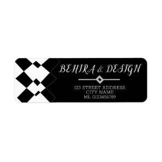 Étiquette Elegant and chic black and white geometric pattern