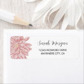 Étiquette Elegant aquarelle Chrysanthemum Adresse de retour (En situation)