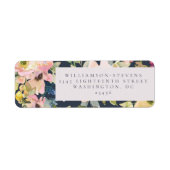 Étiquette Elégant Aquarelle de marine rose Floral Custom Wed (Devant)