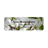 Étiquette Élégant arbre à fleurs blanches en fleurs blanches (Devant)