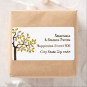 Étiquette Élégant arbre avec feuille d'or feuille moderne ma (En situation)