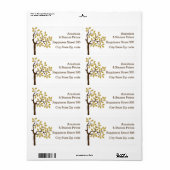 Étiquette Élégant arbre avec feuille d'or feuille moderne ma (Feuille entière)