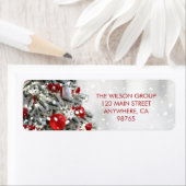 Étiquette Élégant Arbre de Noël Adresse de retour (En situation)