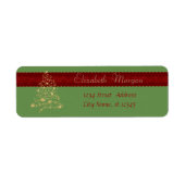 Étiquette Elégant, Arbre de Noël élégant, Or Faux (Devant)