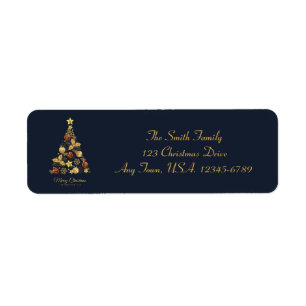 Étiquette Élégant Arbre de Noël moderne Retourner l'adresse