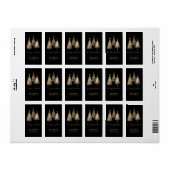 Étiquette Élégant Arbre de Noël Or Joyeux Noël (Feuille entière)