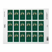 Étiquette Elégant Arbre de Noël Or Parties scintillant neige (Feuille entière)