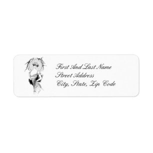 Étiquette Elégant Art Déco Femme Vintage Dessin Art Nouveau