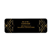 Étiquette Elegant Art Déco Gatsby Mariage Adresse de retour (Devant)