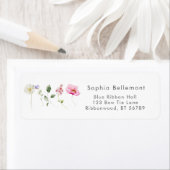 Étiquette Élégant Baby shower fleur sauvage Adresse de retou (En situation)