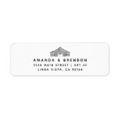 Étiquette Elegant Barn Mariage Adresse de retour (Devant)