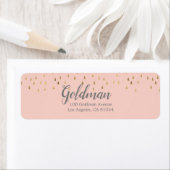 Étiquette Élégant Bat mitzvah rose et or Raindrops (En situation)