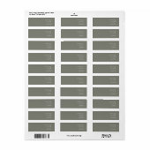 Étiquette Elégant Bataillon Grey Minimal Modern Return Ajout (Feuille entière)