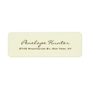Étiquette Élégant Beige Design élégant Script d'écriture man