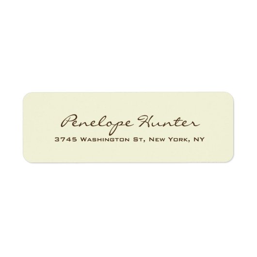 Étiquette Élégant Beige Design élégant Script d'écriture man (Devant)
