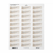 Étiquette Élégant Beige Minimaliste (Feuille entière)
