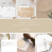 Étiquette Élégant Beige Monogramme Mariage Adresse de retour