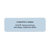 Étiquette Elegant Black and Blue Minimalist Address (Devant)