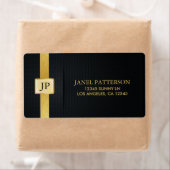 Étiquette Élégant Black and Gold Professionnel (En situation)