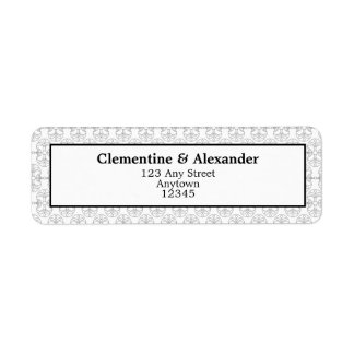 Étiquette Elegant Black and White Art Deco Return Labels