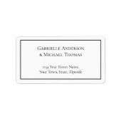 Étiquette Elegant Black Border White Text Address Labels (Devant)