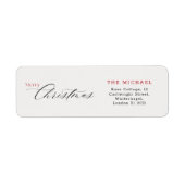 Étiquette Elegant Black Calligraphy Christmas Return Address (Devant)