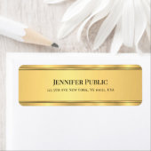 Étiquette Elegant Black Gold Modern Modèle Adresse de retour (En situation)