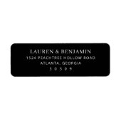 Étiquette Elegant Black Typographic (Devant)