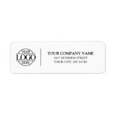 Étiquette Elegant Black & White Business Logo Return Address (Devant)