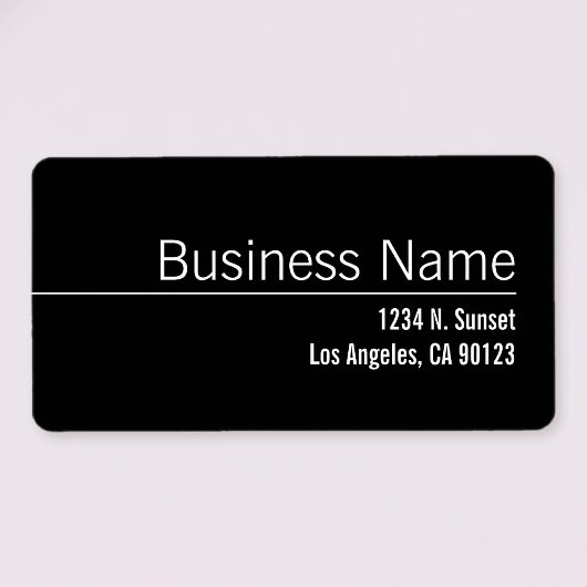 Étiquette Élégant Black & White Business Return Adresse