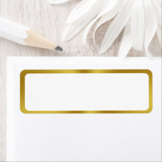 Étiquette Elégant blanc et blanc bordé or