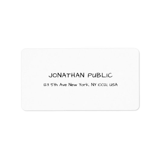 Étiquette Elégant Blanc Professionnel Modèle Moderne Propre (Devant)