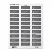 Étiquette Elégant blanc sur gris - Design simple et élégant (Feuille entière)