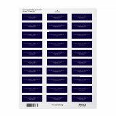 Étiquette Élégant bleu foncé clair Adresse de retour (Feuille entière)