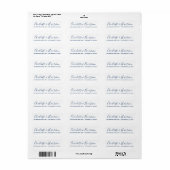 Étiquette Élégant bleu marine foncé script moderne chic mari (Feuille entière)